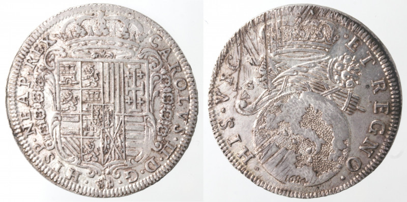 Zecche Italiane. Napoli. Carlo II. 1674-1700. Tarì 1684. Ag. Mag. 16. Peso gr. 5...