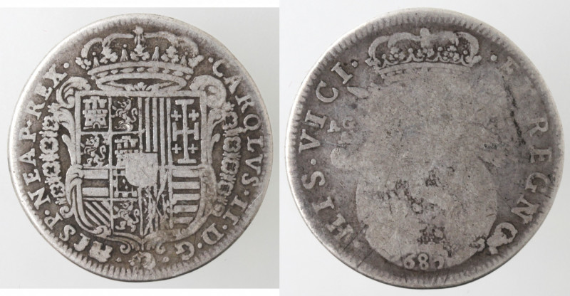 Zecche Italiane. Napoli. Carlo II. 1674-1700. Tarì 1685. Ag. Mag. 17. Peso gr. 5...