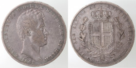 Casa Savoia. Carlo Alberto. 1831-1849. 5 lire 1842 Torino. Ag. Gig. 76. Peso gr. 24,73. Diametro mm. 37. BB. NC. (D.0622)