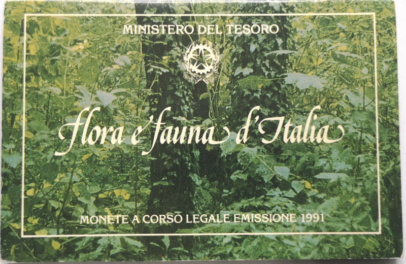 Repubblica Italiana. Dittico 500, 200 Lire. Flora e Fauna 1991. Ag. Gig. 447. FD...