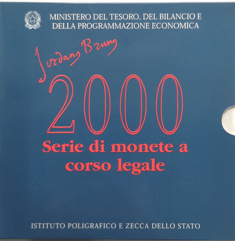 Repubblica Italiana. Serie divisionale 2000. 12 valori con 500 lire e 1000 Lire ...