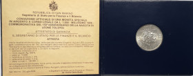 San Marino. 1000 lire 1978. 150° Anniversario della nascita di Tolstoj. Ag. Gig. 182. FDC. In confezione della zecca. Patina. (5621)