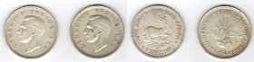 Lotti. Monete Estere. Sud Africa. Lotto di 2 Pezzi. 5 Shilling 1948 e 1952. Ag. Mediamente qSPL. (D.7121)