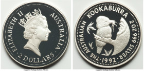 Elizabeth II 3-Piece Lot of Uncertified Assorted Silver Proof "Kookaburra" Issues, 1) 2 Dollars (2 oz) 1992, KM227 2) 2 Dollars (2 oz) 1993, KM230 3) ...
