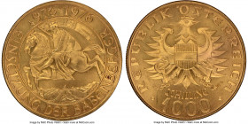 Republic gold "Babenberg Dynasty" 1000 Schilling 1976 MS68 NGC, KM2933. AGW 0.3906 oz.

HID09801242017

© 2022 Heritage Auctions | All Rights Reserved...