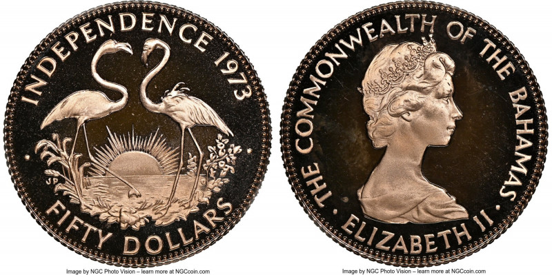 Elizabeth II gold Proof "Independence Anniversary - Two Flamingos" 50 Dollars 19...