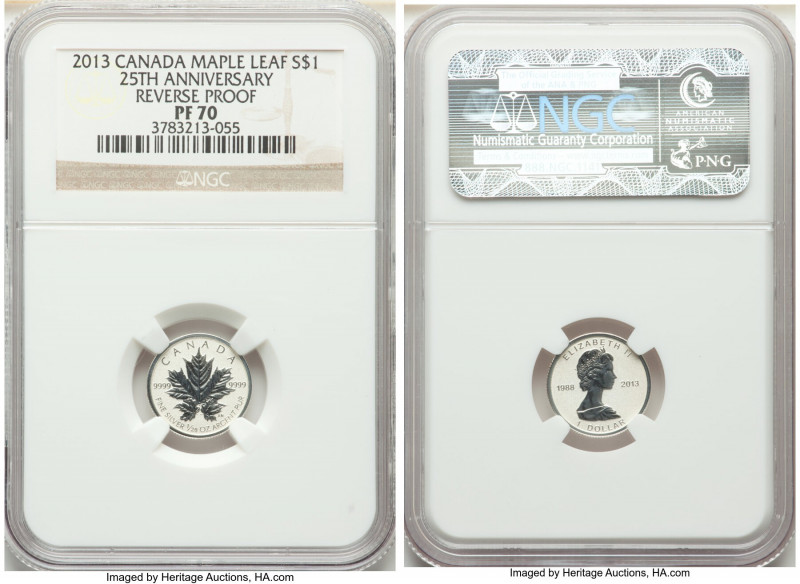 Elizabeth II 5-Piece Certified silver Reverse Proof "Maple Leaf - 25th Anniversa...