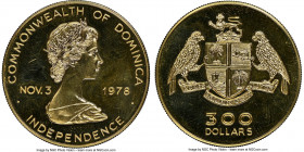 British Colony. Elizabeth II gold "Independence - Arms" 300 Dollars 1978 MS65 NGC, KM15.1. Mintage: 500. AGW 0.5556 oz.

HID09801242017

© 2022 Herita...
