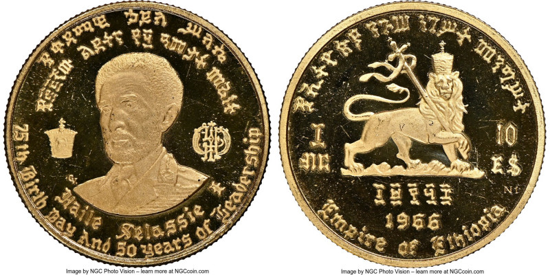 Haile Selassie I gold Proof "Emperor's Birth & Reign" 10 Dollars EE 1958 (1966)-...