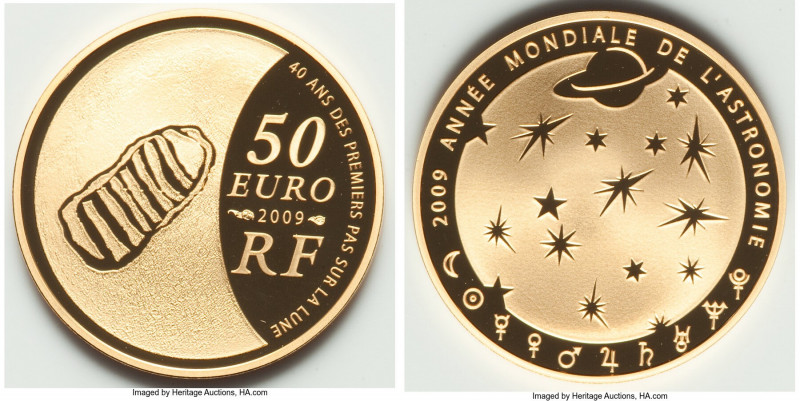 Republic gold Proof "International Year of Astronomy" 50 Euro (1/4 oz) 2009, Mon...