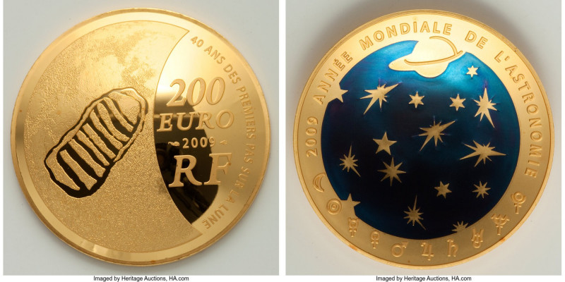 Republic gold Proof "International Year of Astronomy" 200 Euro (1 oz) 2009, Monn...