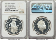 Elizabeth II 3-Piece Lot of Certified silver Proof "The Queen's Beasts" 2 Pounds PR69 Ultra Cameo NGC, 1) "Black Bull of Clarence" 2 Pounds (1 oz) 201...