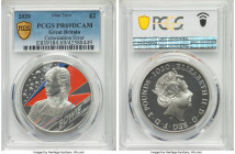 Elizabeth II 4-Piece Lot of Certified silver Colorized Proof 2 Pounds, 1) Mint Error - Colorization Error "David Bowie" 2 Pounds (1 oz) 2020 - PR69 De...
