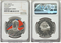 Elizabeth II 4-Piece Lot of Certified silver Colorized Proof 2 Pounds, 1) "David Bowie" 2 Pounds (1 oz) 2020 - PR69 Ultra Cameo NGC 2) "Queen" 2 Pound...