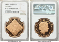 Elizabeth II gold Proof "Elizabeth I - 450th Anniversary of Accession" 5 Pounds 2008 PR69 Ultra Cameo NGC, KM-Unl., S-L18. Mintage: 1,500. AWG 1.1771 ...
