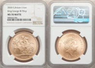 Elizabeth II gold 5 Pounds 2020 MS70 Matte NGC, KM-Unl., S-SE13B. Mintage: 355. King George III privy mark. AGW 1.1775 oz.

HID09801242017

© 2022 Her...