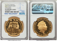 Elizabeth II gold Proof "Three Graces" 200 Pounds (2 oz) 2020 PR70 Ultra Cameo NGC, KM-Unl., S-GE12. Maximum mintage: 335. Great Engravers series. Fir...