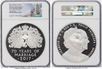 Elizabeth II silver Proof "Royal Wedding Anniversary" 500 Pounds (Kilo) 2017 PR69 Ultra Cameo NGC, KM1490, S-157. Mintage: 96. One of the first 50 Str...