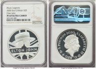 Elizabeth II Pair of Certified Proof Issues 2020 Ultra Cameo NGC, 1) gilt "Mayflower Voyage - 400th Anniversary" 2 Pounds - PR70, KM-Unl. 2) "Elton Jo...