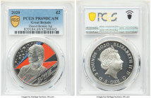 Elizabeth II 3-Piece Lot of Certified silver Proof Assorted Issues 2020, 1) Colorized "David Bowie" 2 Pounds - PR69 Deep Cameo PCGS 2) "David Bowie" 5...