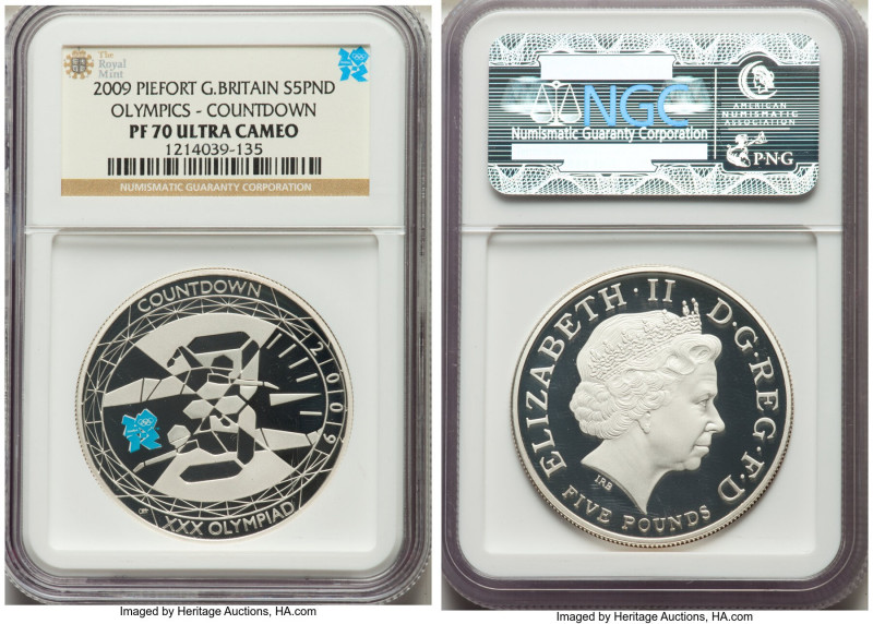 Elizabeth II 5-Piece Lot of Certified silver Proof Colorized "Olympics" Issues U...