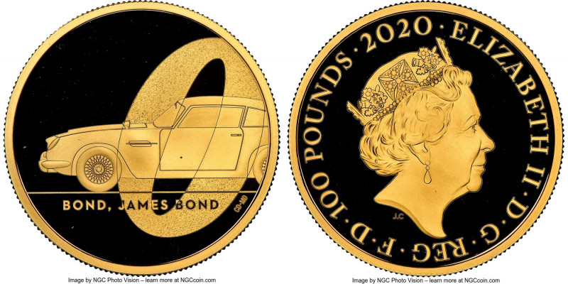 Elizabeth II gold Proof "James Bond 007" 100 Pounds (1 oz) 2020 PR69 Ultra Cameo...