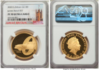 Elizabeth II gold Proof "James Bond 007" 100 Pounds (1 oz) 2020 PR70 Ultra Cameo NGC, KM-Unl., S-JB18. Mintage: 350. Sold with case of issue and COA #...