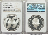 Elizabeth II Pair of Certified silver Proof "James Bond - Pay Attention" Issues 2020 PR69 Ultra Cameo NGC, 1) 2 Pounds (1 oz) 2) 5 Pounds (2 oz) Sold ...