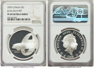Elizabeth II Pair Lot of Certified silver Proof "James Bond 007" Issues 2020 PR69 Ultra Cameo NGC, 1) 2 Pounds (1 oz) 2) 5 Pounds (2 oz) Sold with cas...