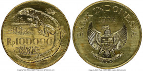 Republic gold "Komodo Dragon" 100000 Rupiah 1974 MS66 NGC, KM41, Fr-6. Mintage: 5,333. Conservation Series. AGW 0.9675 oz.

HID09801242017

© 2022 Her...