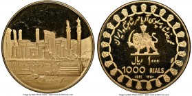 Muhammad Reza Pahlavi gold Proof "Pillared Palace" 1000 Rials SH 1350 (1971) PR66 Ultra Cameo NGC, KM1191. AGW 0.377 oz. 

HID09801242017

© 2022 Heri...