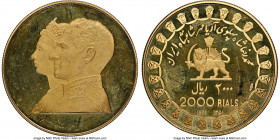 Muhammad Reza Pahlavi gold Proof "2500th Anniversary of the Persian Empire" 2000 Rials SH 1350 (1971) PR65 Ultra Cameo NGC, Tehran mint, KM1192. Minta...