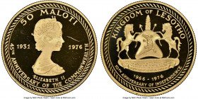 Moshoeshoe II gold Proof "Independence" 50 Maloti 1976 PR65 Ultra Cameo NGC, KM14. Mintage: 1,910. AGW 0.1302 oz. 

HID09801242017

© 2022 Heritage Au...