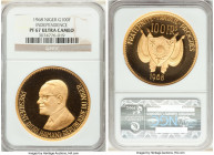 Republic gold Proof "Independence" 100 Francs 1968 PR67 Ultra Cameo NGC, KM11, Fr-5. Mintage: 1,000. AGW 0.9259 oz.

HID09801242017

© 2022 Heritage A...
