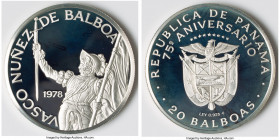 Republic 5-Piece Lot of Uncertified silver Proof Multiple Balboas, 1) "Panama Canal Treaty Implementation" 5 Balboas 1979-(P), KM58. 38mm. In plastic ...