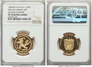 Republic gold "Pre-Columbian Art - Golden Condor" 100 Balboas 1980-FM PR70 Ultra Cameo NGC, Franklin mint, KM66. AGW 0.2361 oz.

HID09801242017

© 202...