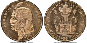 Republic gold "Inca" 50 Soles 1969 MS66 NGC, Lima mint, KM219, Fr-77. Mintage: 403. AGW 0.9675 oz.

HID09801242017

© 2022 Heritage Auctions | All Rig...