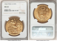 Republic gold 100 Soles 1962 MS65 NGC, Lima mint, KM231. AGW 1.3543 oz.

HID09801242017

© 2022 Heritage Auctions | All Rights Reserved