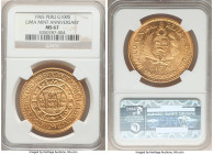Republic gold "Lima Mint 400th Anniversary" 100 Soles 1965 MS67 NGC, KM243. AGW 1.3543 oz.

HID09801242017

© 2022 Heritage Auctions | All Rights Rese...