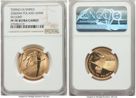People's Republic gold Proof "Torino Olympics - Ski Jump" 200 Zlotych 2006-MW PR70 Ultra Cameo NGC, Fr-211. Struck for the Torino Winter Olympics, fea...