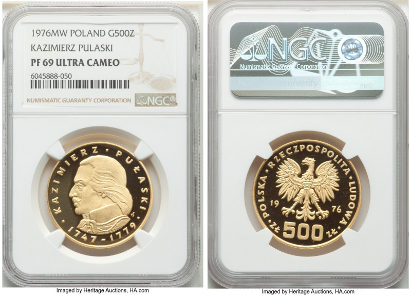 People's Republic gold Proof 500 Zlotych 1976 PR69 Ultra Cameo NGC, Warsaw mint,...