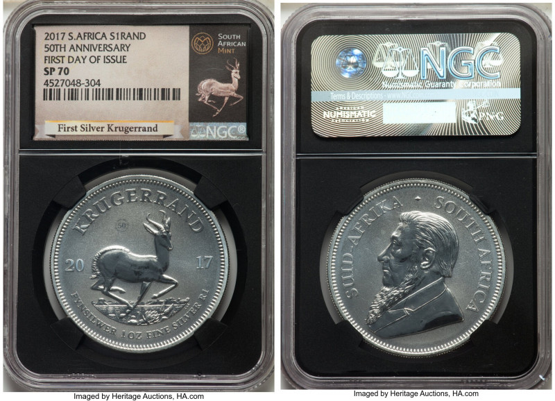 Republic Pair of Certified "50th Anniversary" Rands 2017 NGC, 1) Specimen "First...