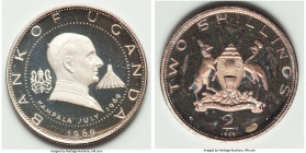 Republic 6-Piece Uncertified silver "Pope Paul VI Visit" Proof Set 1969, 1) 2 Shillings - KM8 2) 5 Shillings - KM9 3) 10 Shillings - KM10 4) 20 Shilli...