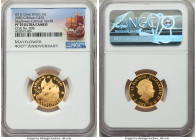2-Piece Certified gold "400th Anniversary of the Mayflower Voyage" Proof Set 2020 PR70 Ultra Cameo NGC, 1) Great Britain: Elizabeth II 25 Pounds 2) Un...