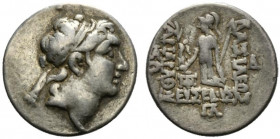 Kings of Cappadocia, Ariarathes V Eusebes Philopator (c. 163-130 BC). AR Drachm (16.5mm, 4.15g, 11h). Mint A (Eusebeia-Mazaka), year 33 (130/29 BC). D...