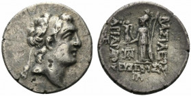 Kings of Cappadocia, Ariarathes V Eusebes Philopator (c. 163-130 BC). AR Drachm (18mm, 4.11g, 12h). Mint A (Eusebeia-Mazaka), year 33 (130/29 BC). Dia...