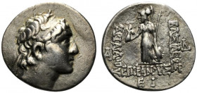 Kings of Cappadocia, Ariarathes VI Epiphanes Philopator (c. 130-116 BC). AR Drachm (15.5mm, 4.07g, 11h). Mint A (Eusebeia-Mazaka), year 15 (116/5 BC)....