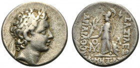 Kings of Cappadocia Ariarathes VII Philometor (c. 116-100 BC). AR Drachm (17mm, 4.23g, 11h). Mint B (Eusebeia under Mt. Tauros), year 7-10 (110-106 BC...