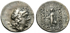 Kings of Cappadocia, Ariarathes IX (c. 100-85 BC). AR Drachm (17.5mm, 4.06g, 11h). Mint A (Eusebeia-Mazaka), year 5 ? (96/5 BC). Diademed head r., wit...