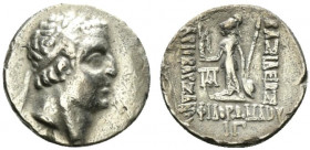 Kings of Cappadocia, Ariobarzanes I Philoromaios (95-63 BC). AR Drachm (17.5mm, 4.06g, 12h). Mint A (Eusebeia-Mazaka), year 13 (83/2 BC). Diademed hea...